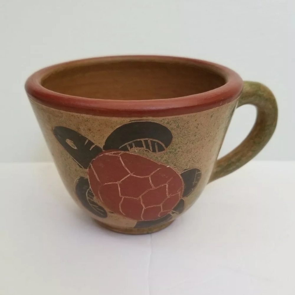 Handmade Ceramic Pottery Sea Turtle Cup Mug